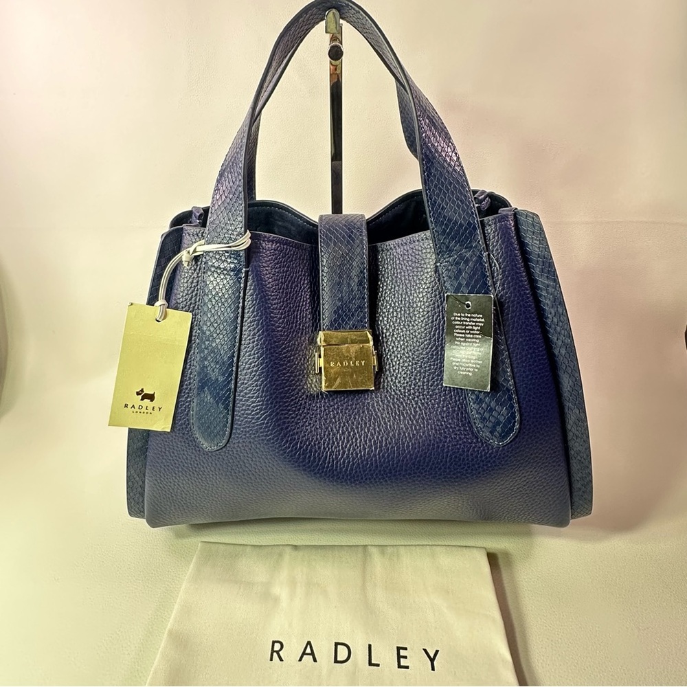 **SOLD ON ANOTHER PLATFORM**NEW RADLEY LONDON ICON TOP HANDLE SHOULDER BAG BLUE - Picture 7 of 15